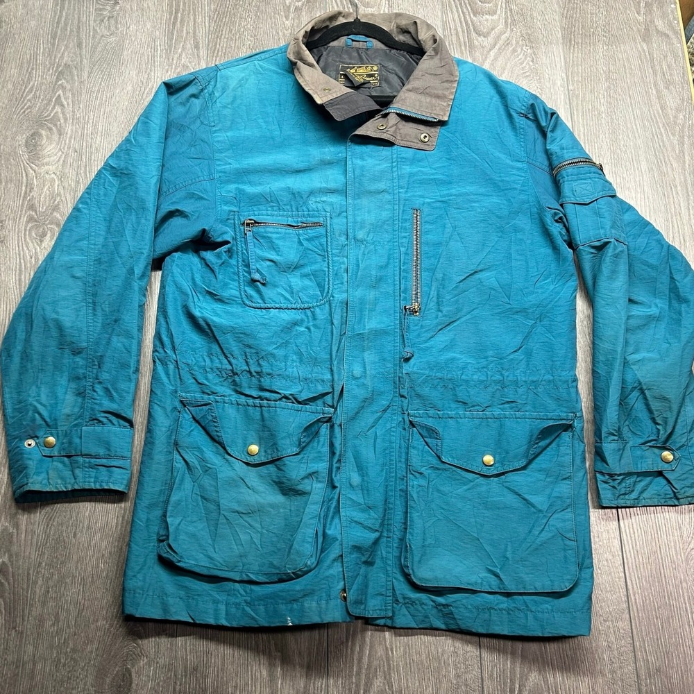 Eddie Bauer Mens Vintage Large Outdoor Outfitter Field Jacket Teal Blue